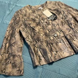 Snake Print Leather Jacket